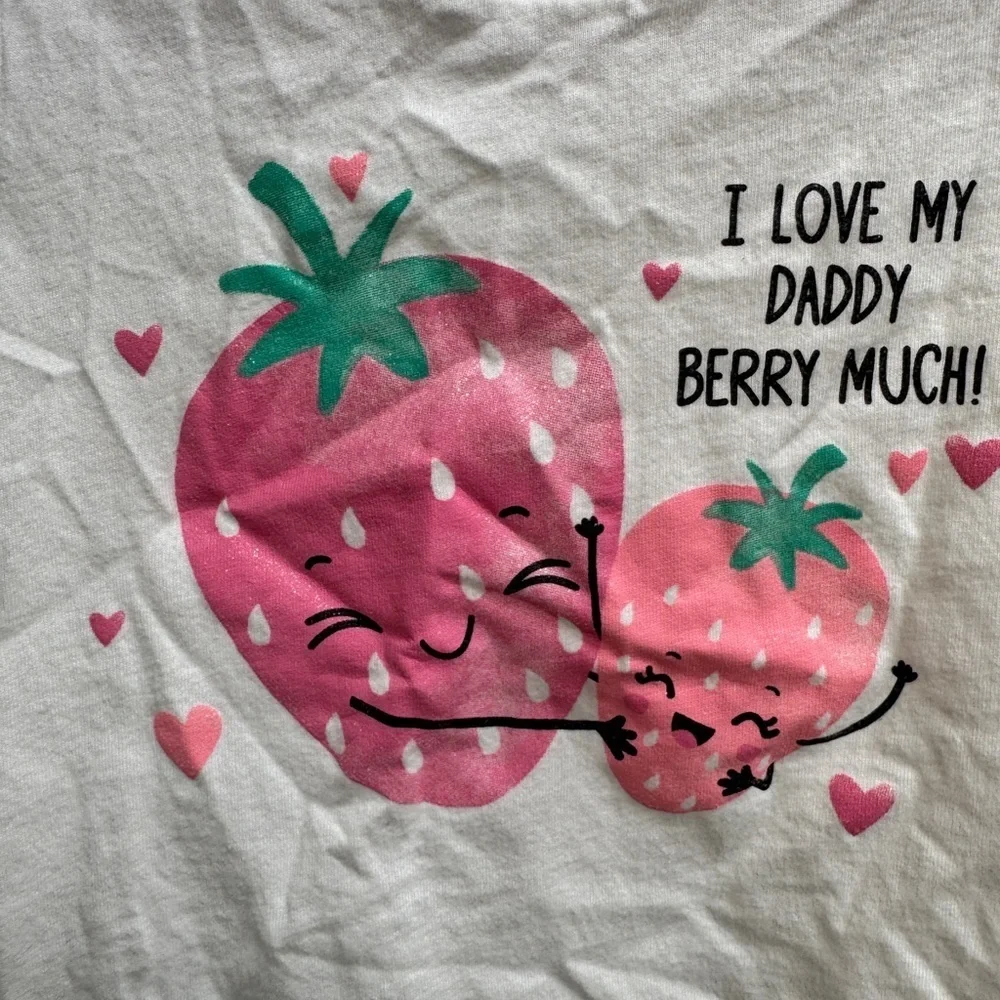The Children's Place 2T Girls I Love My Daddy Berry Much Short Sleeve Tee Shirt
